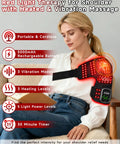 Cordless Red Light Therapy Shoulder Wrap With Vibration Massage And Heated Pad 5000mAh Rechargeable Massager in use
