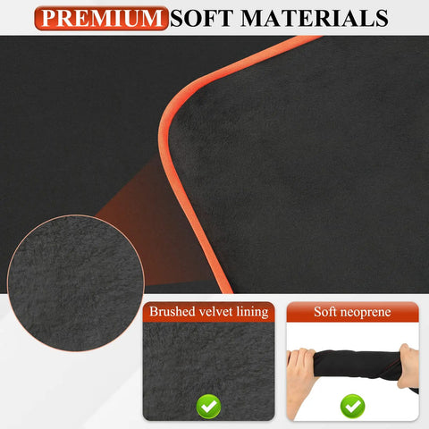 Close-up of Hydrow Rower Screen Protector Cover With Ultra Soft Velvet Lining, Bulletproof Monitor Guard showing velvet and neoprene materials
