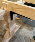 Heavy Duty 10x6 Inch Shelf Brackets Set Of 4 Sturdy L Shaped Metal Supports installed under wooden countertop