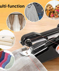 Portable Mini Sewing Machine For Beginners With An Integrated Storage Kit Dual Power Modes sewing fabric and clothing items