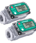 Digital Turbine Flow Meter One Inch Inline NPT with two flow meters for water diesel gas