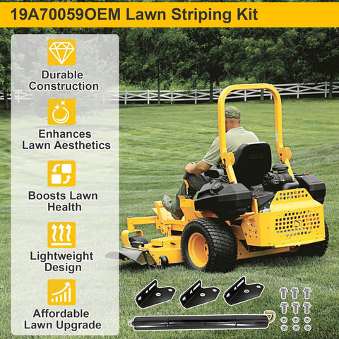Pro Grade Lawn Striping Kit For 50, 54, 60 Inch Deck Zero-Turn Mowers Easy Install Works With Cub Cadet ZT1 ZT2 ZT3 And Troy-Bilt Series