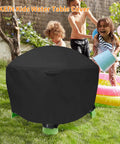 Round 34 Inch Diameter Kids Sand Water Table Cover For Little Tikes Spiralin' Seas Waterpark Play Table Waterproof Outdoor Dustproof Anti UV Shield 18 Inch Tall Weatherproof Black Cover Only