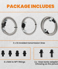 47RE Transmission Cooler Lines Kit For Dodge Ram 2500 3500 Cummins 5.9L 1996 To 2002 Stainless Steel PTFE Braided Lines