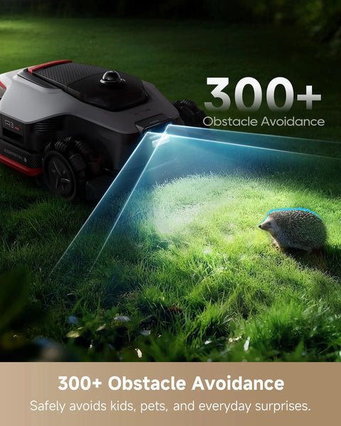 LiDAR 3500 4WD Robotic Lawn Mower With Dual AI Vision Pro Edition detecting hedgehog using obstacle avoidance system