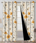 Floral Blackout Curtains For Bedroom And Living Room 84 Inch Length Two Panels Set Thermal Insulated Light Blocking Drapes With Tiebacks Farmhouse Darkening Window Treatments For Light And Noise Reduction hanging in a living room.