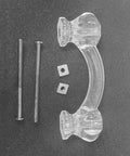 Elegance Glass Collection Clear Glass Drawer Pull For Cabinets And Furniture, Durable Clear Glass Knob Handle, hardware included