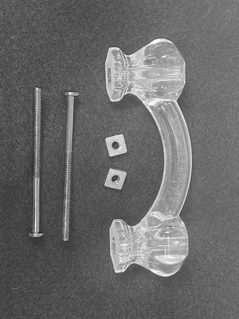 Elegance Glass Collection Clear Glass Drawer Pull For Cabinets And Furniture, Durable Clear Glass Knob Handle, hardware included