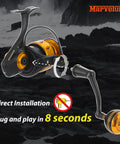 Foldable Power Handle For Penn Spinfisher VI VII Slammer III IV Reels Black 75mm 80g Aircraft Grade Aluminum displayed on dark background