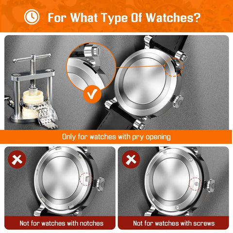 Watch Press Tool Set Back Case Closer For Closing The Back Cover And Battery Replacement Opener Remover Repair Kit For Round Dial Watches 22mm Through 42mm Pry Opening Case Back