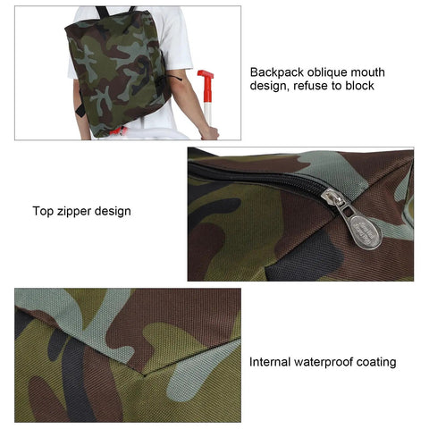 Handheld Manual Fertilizer Spreader With Bag For Farm Crops like corn vegetables sugar cane and fruit trees; camouflage design