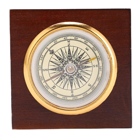 Go To Portable Alloy Compass With Wooden Box For Camping And Hiking Essentials Vintage Aluminum Outdoor Gear For Fishing And Backpacking Adventures Everyday displayed on wooden box