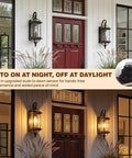 Solid Copper Dusk To Dawn Outdoor Wall Light With Clear Beveled Glass In Oil Rubbed Bronze, 18.5 Inch Exterior Wall Sconce