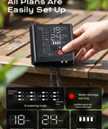 Hand setting Solar Powered Drip Irrigation Setup With USB Charging for Indoor Outdoor Plants, automatic control panel