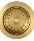 Gold 3.5-Inch Kitchen Sink Drain Assembly with Removable Strainer Basket and Stopper, 304 Stainless Steel Debris Guard top view