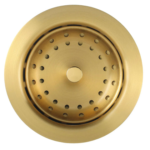 Gold 3.5-Inch Kitchen Sink Drain Assembly with Removable Strainer Basket and Stopper, 304 Stainless Steel Debris Guard top view