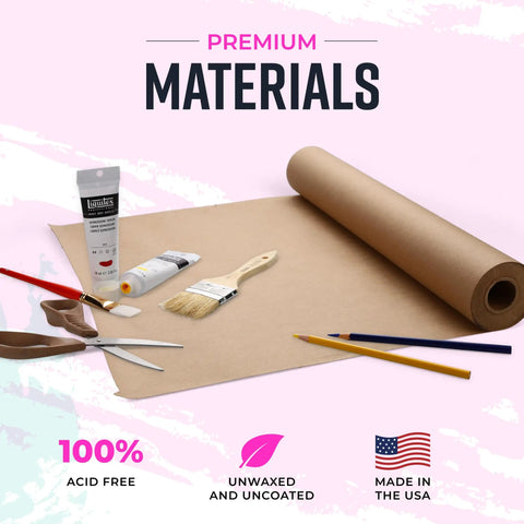 Brown Kraft Packing Paper Roll 18 Inch By 1200 Inch USA Made For Moving And Shipping Arts And Crafts Projects with art supplies
