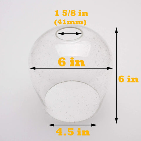 Oversize Seeded Bubble Glass Lamp Shade 3 Pack For LED Light Fixtures Clear Globe Replacement Glass Shade For Chandeliers