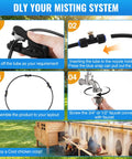 Instructions for setting up Outdoor Misting And Cooling System For Patio And Chicken Coop 20 Ft With 10 Brass Nozzles Filter