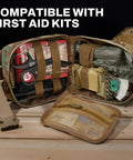 Rhino Rescue sterile compressed gauze, 6-pack, for emergency wound dressing in a tactical first aid kit with scissors