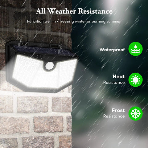 4 Pack Solar Outdoor Lights With Motion Sensor Super Bright 160 LEDs 270 Degree Wide Angle 3 Modes IP65 Waterproof in rain
