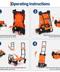 2-In-1 Folding Hand Truck Dolly With 330 Lb Capacity, Convert From Two-Wheel Dolly To Four-Wheel Flatbed Cart In Seconds, Heavy-Duty Steel Frame, Folds Flat For Easy Storage And Fast Jobsite Hauls, operating instructions diagram