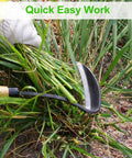 17 Inch Sickle Hoe Hand Weeder With Kama Blade High Carbon Steel One Piece Tool Hardwood Handle used for cutting grass