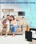 Air Purifier Filter Replacement Kit For Honeywell HPA Series, 6 R HEPA Filters And 8 A Carbon Pre Filters in living room scene