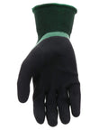 Double Dipped Latex Work Gloves With Water Resistance, Super Grip, Abrasion Resistant, Green And Black, Large Size For Tough Jobs