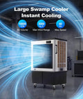 Built Tough Evaporative Air Cooler With 18800 Cfm Covering 3000 Sq Ft For Homes Garages And Shops Featuring Auto Fill System