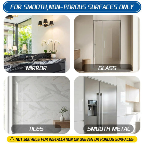 Straight Up The Go To Suction Cup Hooks For Shower displayed on smooth surfaces: mirror, glass, tiles, and smooth metal.