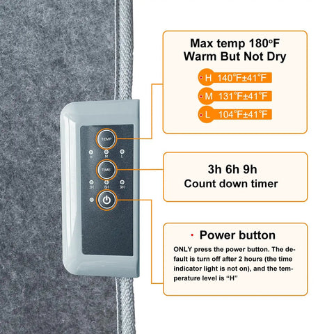 Control panel of Foldable Leg Warmer With Soft Blanket Under Desk Heater 235W Personal Space Heater For Home Office Quiet Operation Overheat