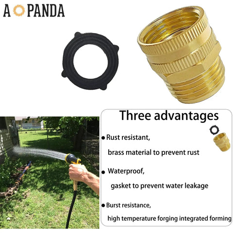 Brass Garden Swivel Pipe Fitting 3/4 GHT Female To 3/4 GHT Male Hose Adapter, Leak-Proof, Easy Hookup Hose Connector, Heavy-Duty, Corrosion-Resistant, Pack Of 2 brass adapter with gasket and garden hose use