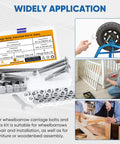 Heavy Duty Wheelbarrow Bolts And Nuts Kit with stainless steel carriage bolts, various lengths and flange hex nuts, for repairs.