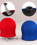 Red and blue inflatable ball chair for home office and classroom, dope active seating that keeps you moving, boosts posture and core strength.