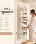 Real Deal Heavy Duty Over The Door Storage Rack With Six Tier Hanging Mesh Pockets crafted solid for easy nursery organization.