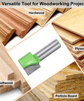 Bottom Cleaning Router Bit Pro Grade With 1/2 Inch Shank Carbide Tipped for various wood types including hardwood and plywood