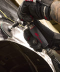 5102MAX Air Die Grinder with Right Angle Head being used for precise grinding on metal surface, gray color, ergonomic grip