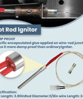Close-up of a hot rod ignitor with wire and connector from Auger Motor Complete Replacement Kit With 2.0 RPM Upgrade, Hot Rod Ignitor, Burn Pot, And Induction Fan For Wood Pellet Grills From Pit Boss, Camp Chef, And Z Grills.