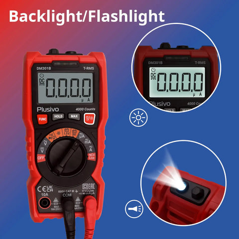 Digital Multimeter 4000 Counts TRMS Auto Ranging AC DC Voltmeter Ohm Amp Tester With NCV Live Test, backlight feature