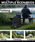 Fishing Backpack With Rod Holders And 42L Capacity, 900D Water-Resistant Oxford Tackle Bag in natural settings.