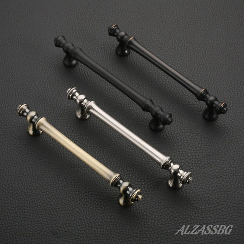 10 Pack Brushed Satin Nickel Cabinet Pulls With 5 Inch Hole Centers Vintage Kitchen Hardware Handles Displayed On Black Surface