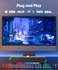 G11 Desktop Computer Speakers With Touch Lights, Immersive Surge Stereo Sound, USB C Or USB Powered under monitor setup