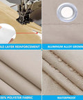 4x4 ft Shade Cloth With Grommets, Khaki color, waterproof polyester fabric, aluminum alloy grommet, for patio or pergola use.
