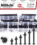 M6 Hex Socket Head Screws Bolts Barrel Nuts Hardware Kit Black Zinc Coated 140 Piece Assortment For Cribs Baby Beds Cots And Chairs 20-80mm Range Rust Resistant And Durable Easy Fit For Furniture Projects displayed in open box