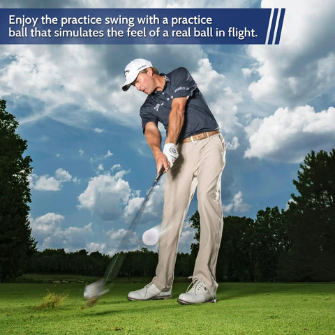 Golfer practicing with Soft Foam Golf Balls For Backyard Practice 41mm Realistic Feel And Long Lasting Durability