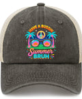 Bussin Summer We Out Cool Hat For Women Cute Tennis Trucker Caps With colorful graphic front view with mesh ventilation