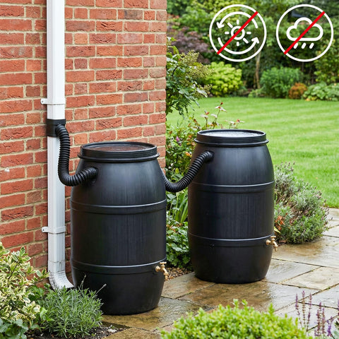 Rain Barrel Hose Connector Kit With Downspout Diverter Links Rainwater Overflow And Stores More Water, 4 Pieces, garden setup