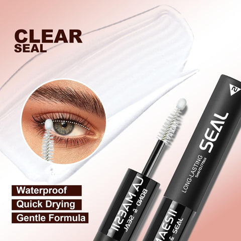 Clear seal portion of Waterproof Lash Bond And Seal Glue For Eyelash Clusters Black 72 Hour Hold Latex Free Dual Ended Adhesive 10ml