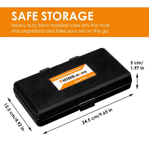 Blow molded case for Half Inch Drive Universal Spline Socket Set For SAE And Metric Bolts, size 24.5 x 12.5 x 5 cm